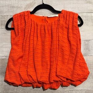 Vibrant Red Textured Blouse